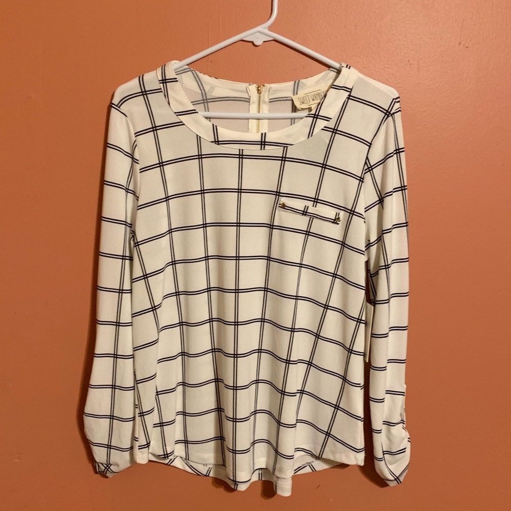 NEW! White and Black lined Shirt